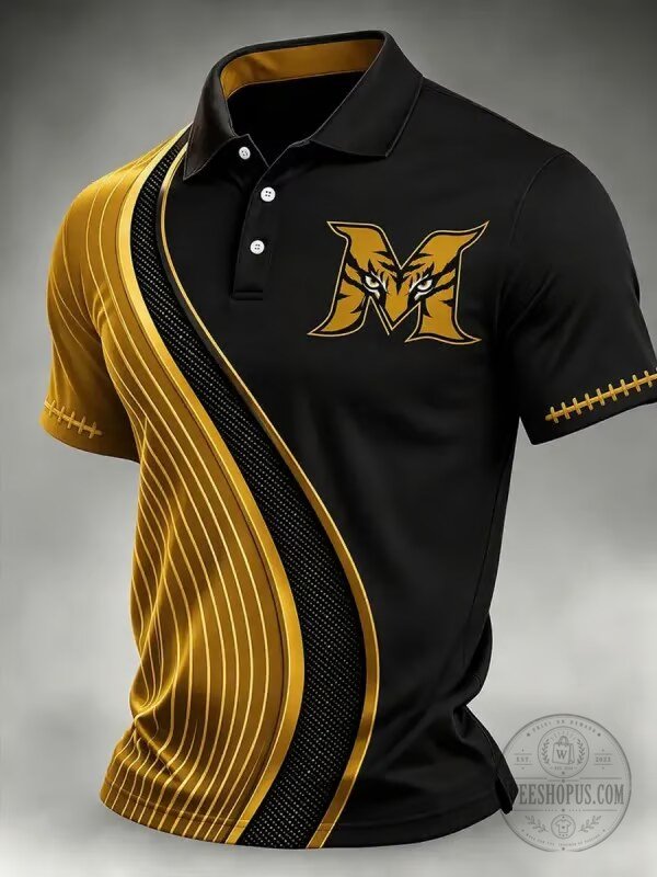 Tiger Mascot Gold and Black Striped Design Men's Polo Shirt 7 Tiger Mascot Gold and Black Striped Design Men