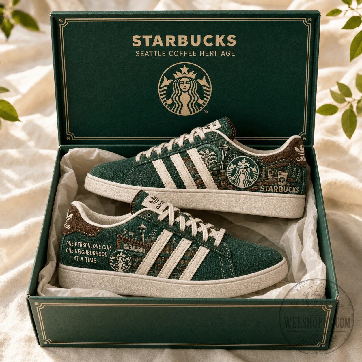 Starbucks Seattle Coffee Heritage Pike Place Market Casual Shoes 9 Starbucks Seattle Coffee Heritage Pike Place Market Casual Shoes