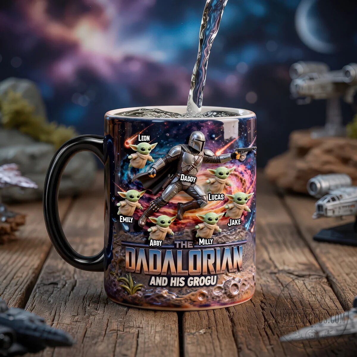 The Mandalorian Dadalorian Magic Mug, Personalized Grogu Fathers Day Gift