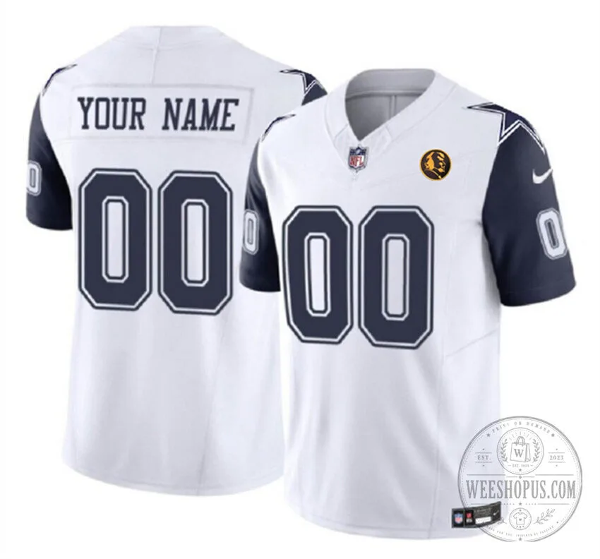 Dallas Cowboys Football Custom White Stitched Vapor Limited Jersey