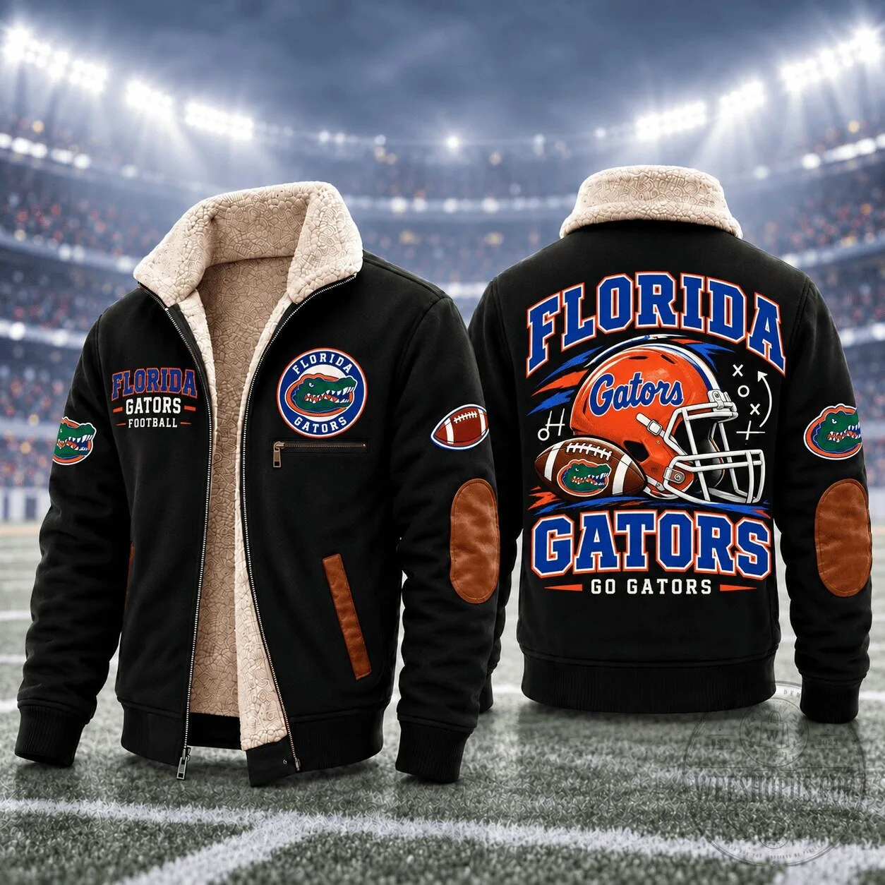 Florida Gators Football Team Logo Sherpa Lined Winter Jacket 2 Florida Gators Football Team Logo Sherpa Lined Winter Jacket