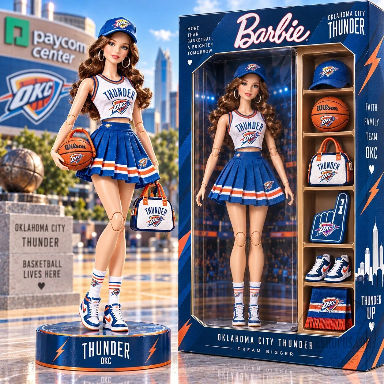 Oklahoma City Thunder Barbie Doll Collectible Figurine