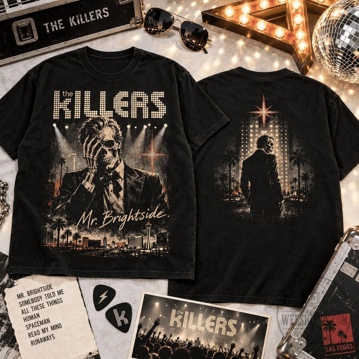 The Killers Mr. Brightside Skeleton Concert Las Vegas T-Shirt