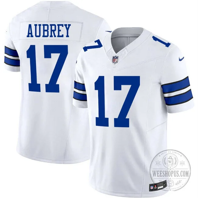 Dallas Cowboys Football Brandon Aubrey #17 White Stitched Football Jersey
