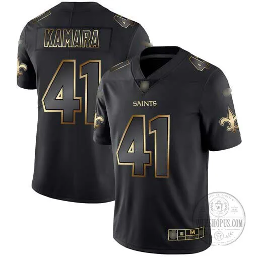 Alvin Kamara New Orleans Saints Black and Gold Football Jersey