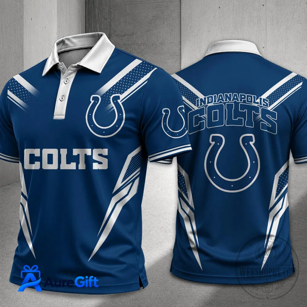 Indianapolis Colts Football Team Blue And White Striped Design Polo Shirt 5 Indianapolis Colts Football Team Blue And White Striped Design Polo Shirt