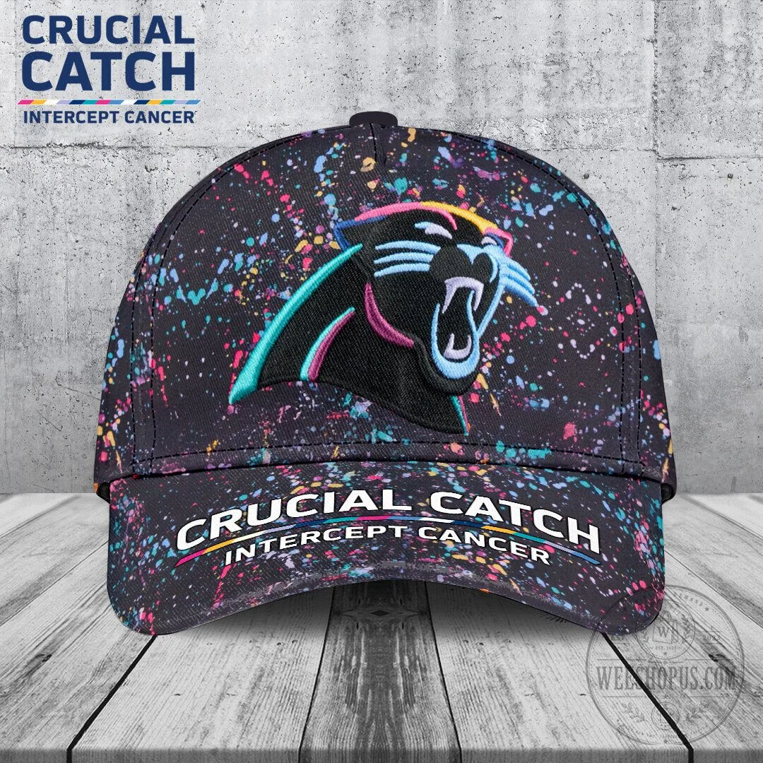 Carolina Panthers Crucial Catch Intercept Cancer Paint Splatter Cap Hat 10 Carolina Panthers Crucial Catch Intercept Cancer Paint Splatter Cap Hat