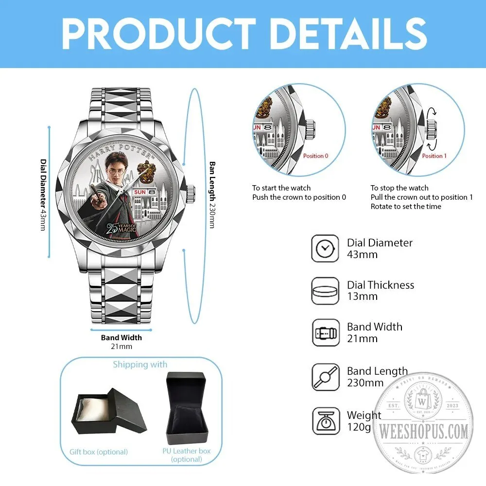 Stainless Steel Watch Celebrating 25 Years of Harry Potter Magic Anniversary 13 Stainless Steel Watch Celebrating 25 Years of Harry Potter Magic Anniversary