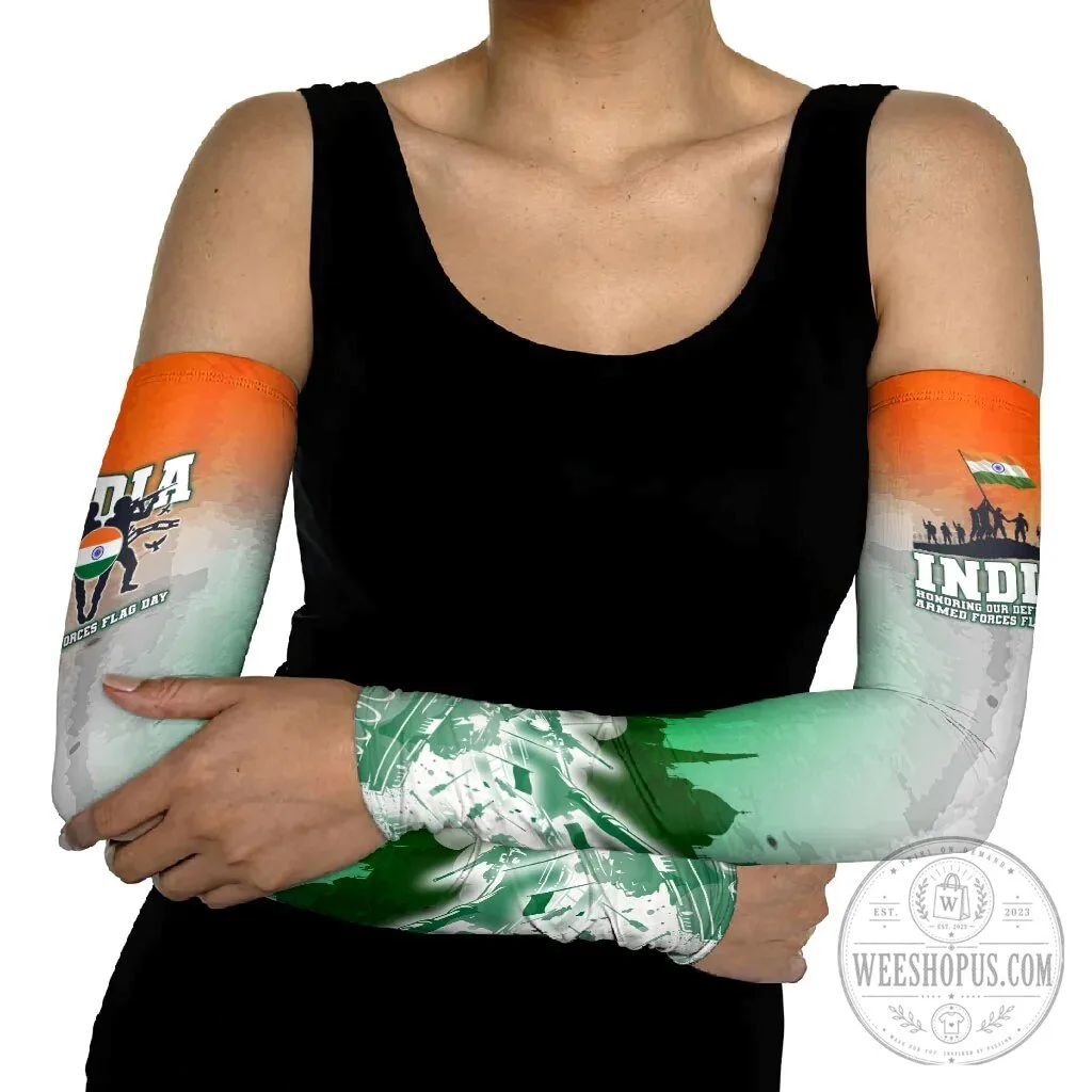 India Armed Forces Flag Day Military Indian Flag Silhouette Arm Sleeves 13 India Armed Forces Flag Day Military Indian Flag Silhouette Arm Sleeves
