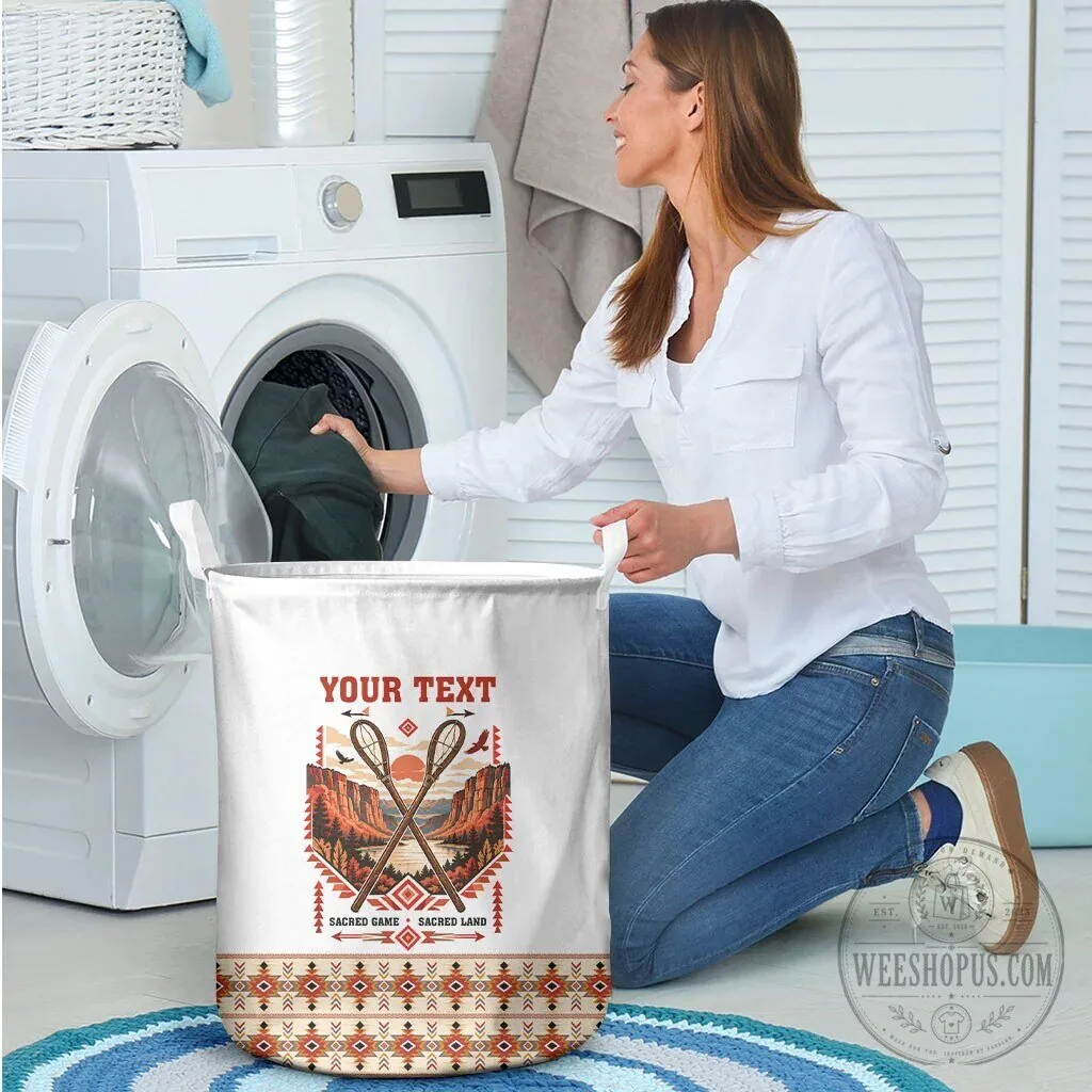 Personalized Chahta Yakni Stickball Sacred Land Native American Tribal Laundry Basket 12 Personalized Chahta Yakni Stickball Sacred Land Native American Tribal Laundry Basket