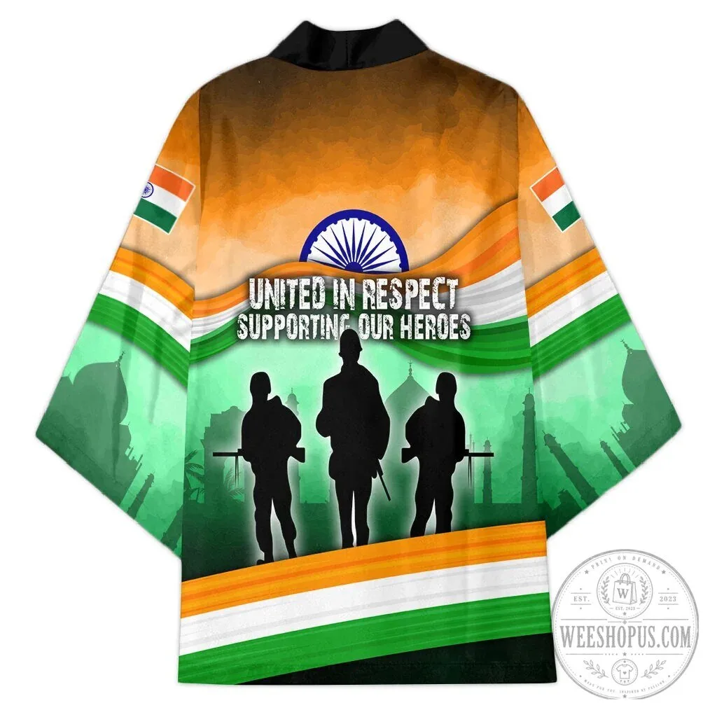 India Armed Forces Flag Day Patriotic Indian Military Kimono Jacket 11 India Armed Forces Flag Day Patriotic Indian Military Kimono Jacket
