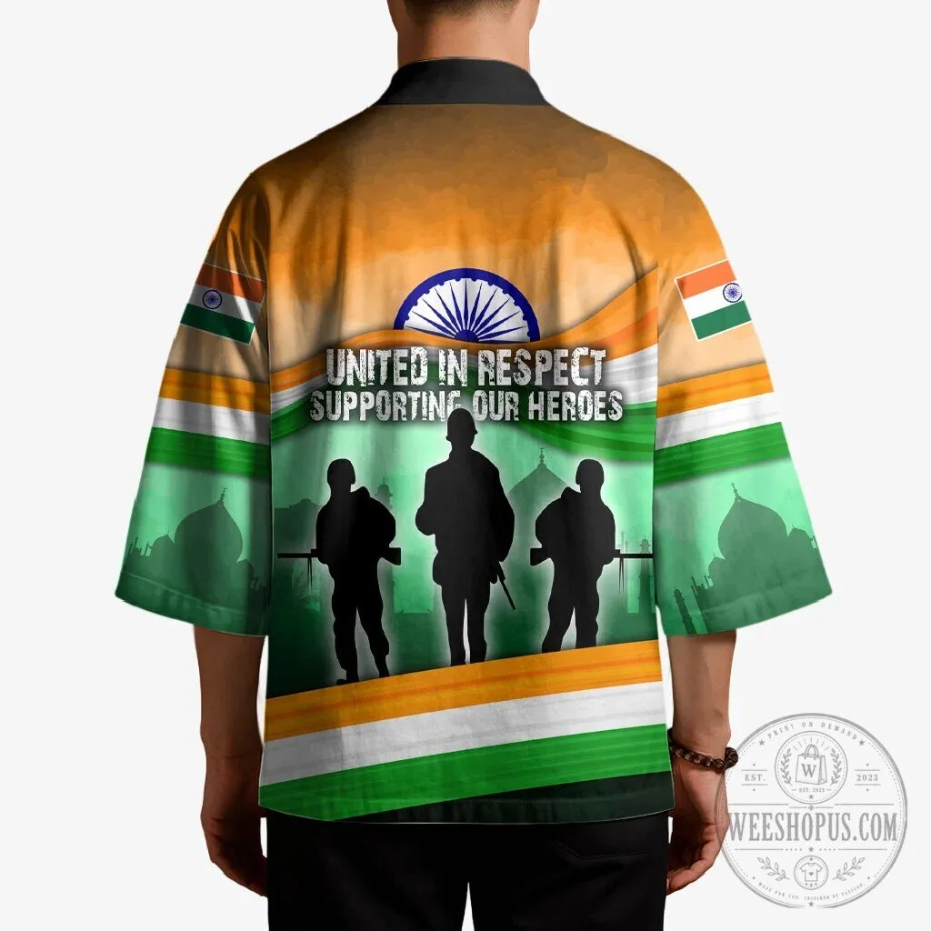 India Armed Forces Flag Day Patriotic Indian Military Kimono Jacket 15 India Armed Forces Flag Day Patriotic Indian Military Kimono Jacket