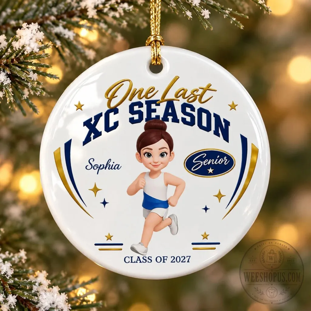 Personalized One Last Cross Country Season Senior Athlete Ceramic Ornament Personalized One Last Cross Country Season Senior Athlete Ceramic Ornament