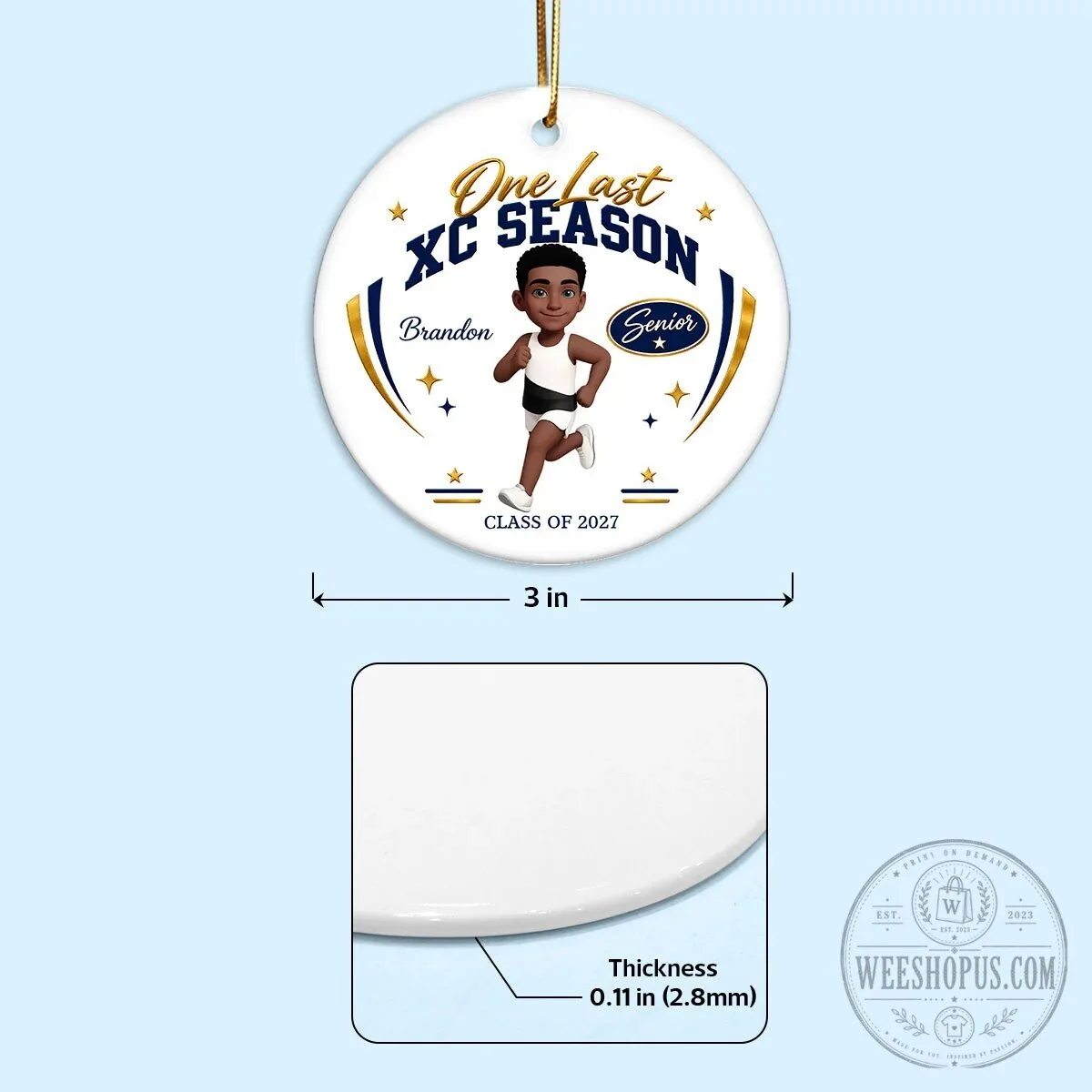 Personalized One Last Cross Country Season Senior Athlete Ceramic Ornament 14 Personalized One Last Cross Country Season Senior Athlete Ceramic Ornament