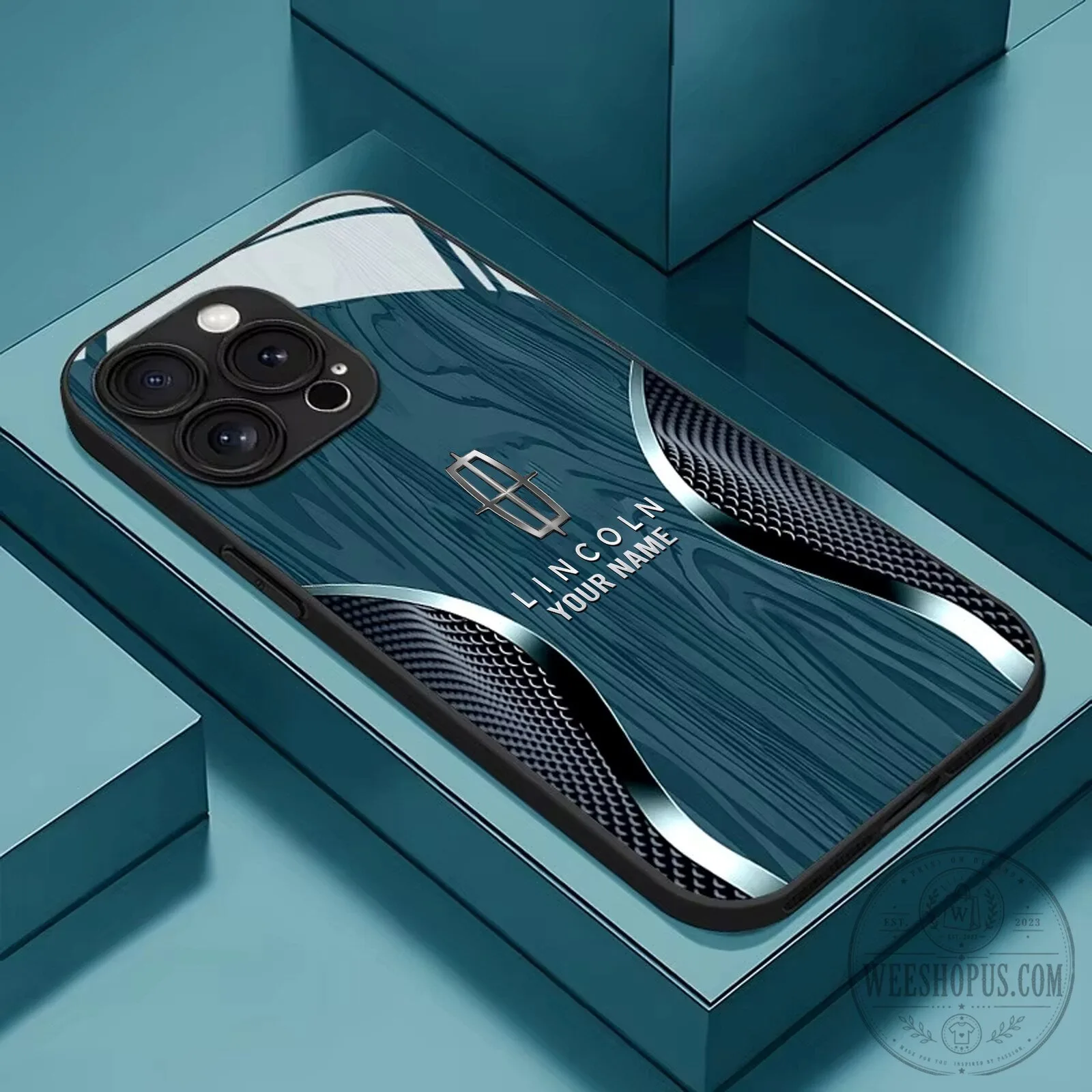 Lincoln Car Logo Custom Name Black Wood Grain Pattern iPhone Phone Case 15 Lincoln Car Logo Custom Name Black Wood Grain Pattern iPhone Phone Case