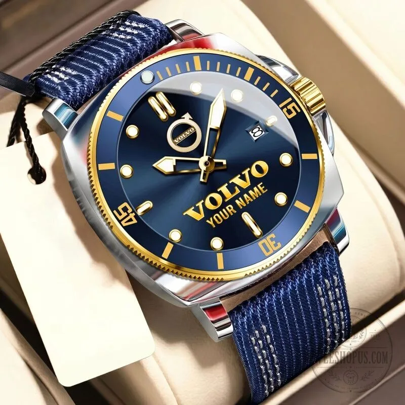 Volvo Personalized Custom Name Blue Dial Sport Watch for Men 19 Volvo Personalized Custom Name Blue Dial Sport Watch for Men