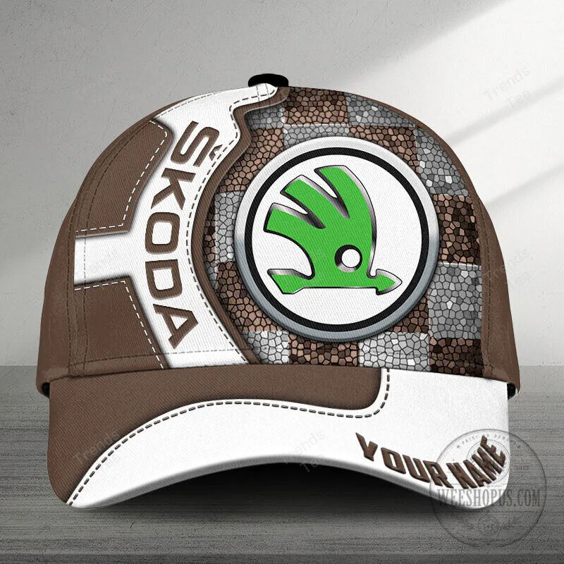 Skoda Auto Car Logo Custom Name Green and White Baseball Cap Hat 14 Skoda Auto Car Logo Custom Name Green and White Baseball Cap Hat