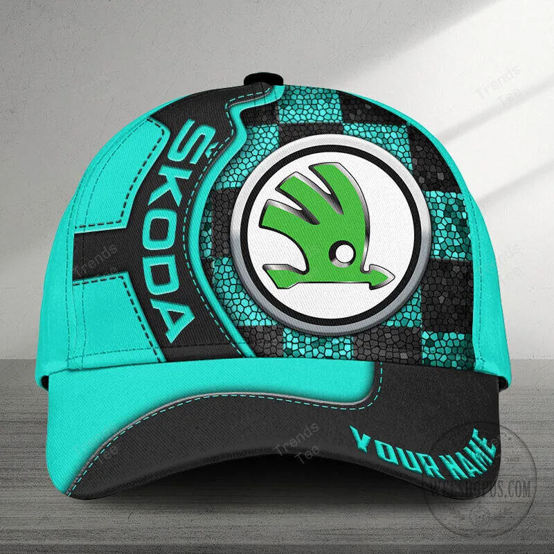 Skoda Auto Car Logo Custom Name Green and White Baseball Cap Hat 15 Skoda Auto Car Logo Custom Name Green and White Baseball Cap Hat