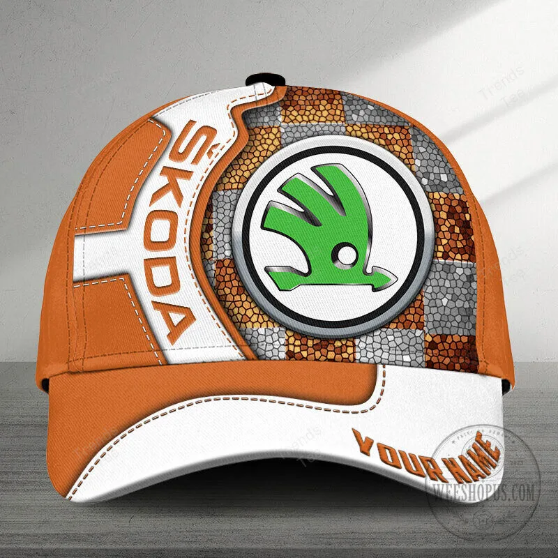 Skoda Auto Car Logo Custom Name Green and White Baseball Cap Hat 16 Skoda Auto Car Logo Custom Name Green and White Baseball Cap Hat