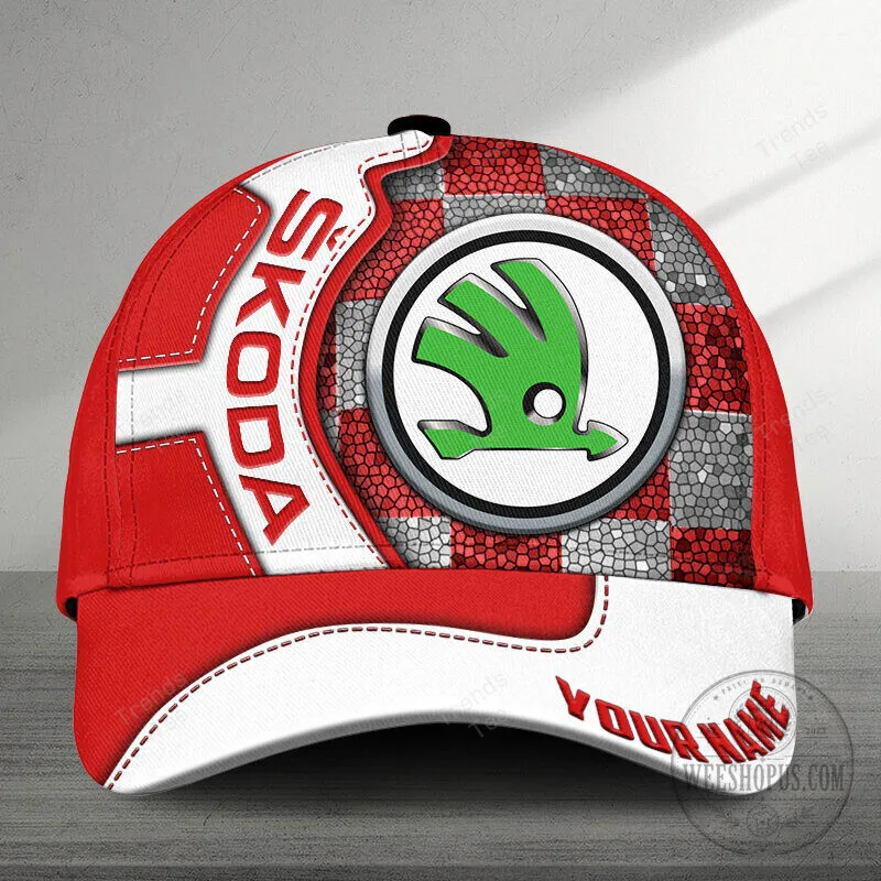 Skoda Auto Car Logo Custom Name Green and White Baseball Cap Hat 17 Skoda Auto Car Logo Custom Name Green and White Baseball Cap Hat