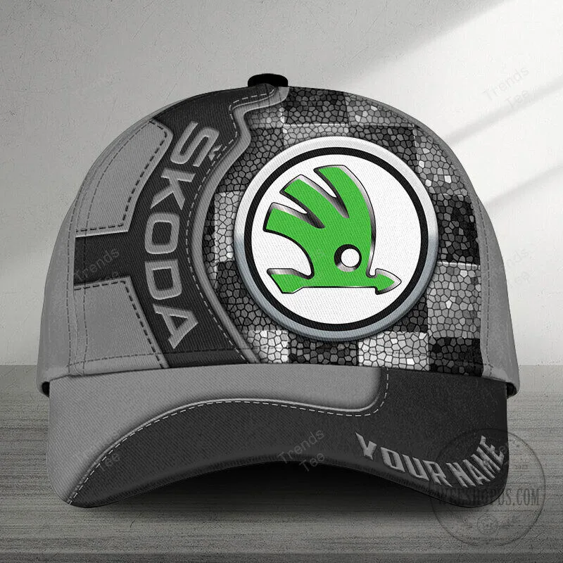 Skoda Auto Car Logo Custom Name Green and White Baseball Cap Hat 18 Skoda Auto Car Logo Custom Name Green and White Baseball Cap Hat