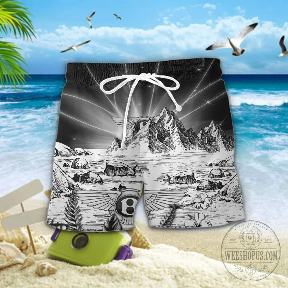 Bentley Motors Black and White Mountain Tropical Summer Hawaiian Shirt 15 Bentley Motors Black and White Mountain Tropical Summer Hawaiian Shirt