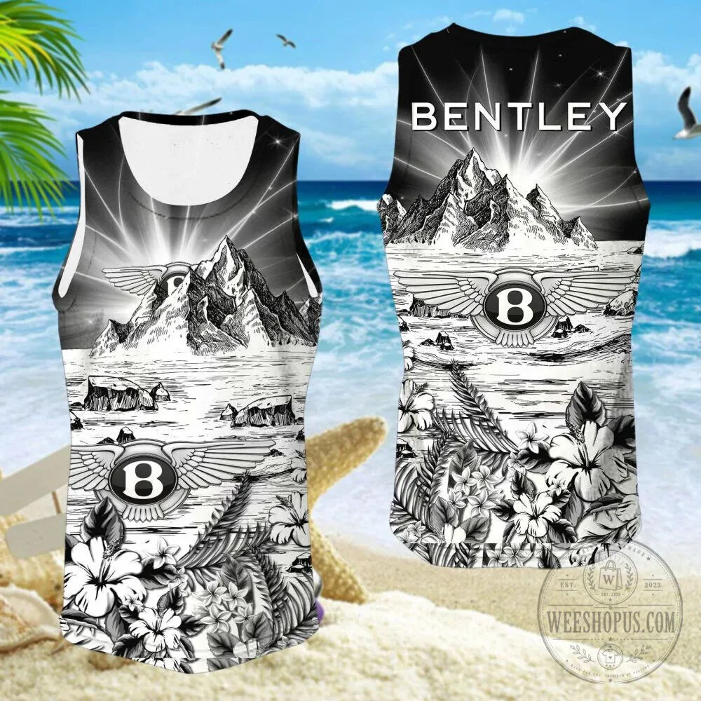 Bentley Motors Black and White Mountain Tropical Summer Hawaiian Shirt 17 Bentley Motors Black and White Mountain Tropical Summer Hawaiian Shirt