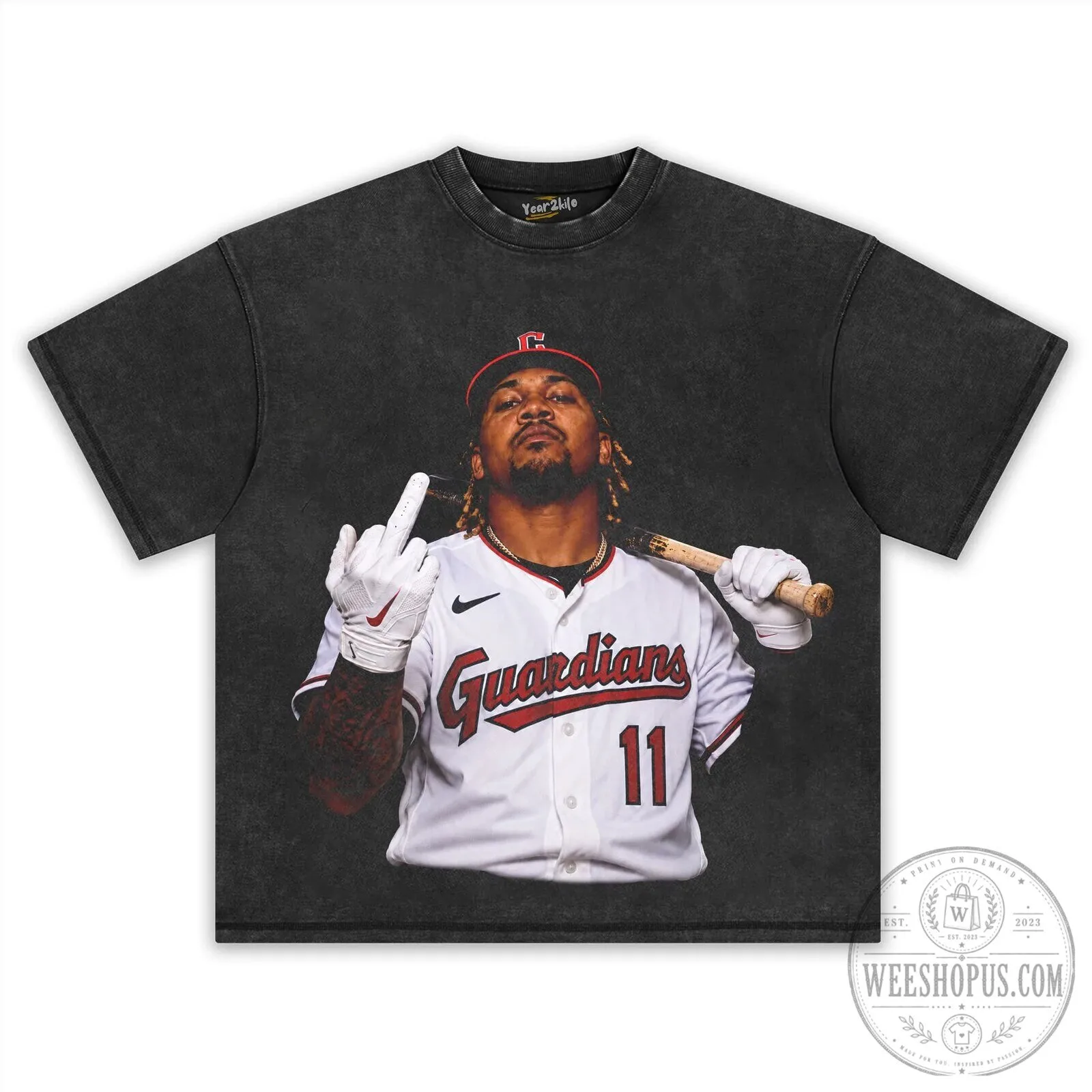 José Ramírez Cleveland Guardians Baseball Player T-Shirt 14 José Ramírez Cleveland Guardians Baseball Player T-Shirt