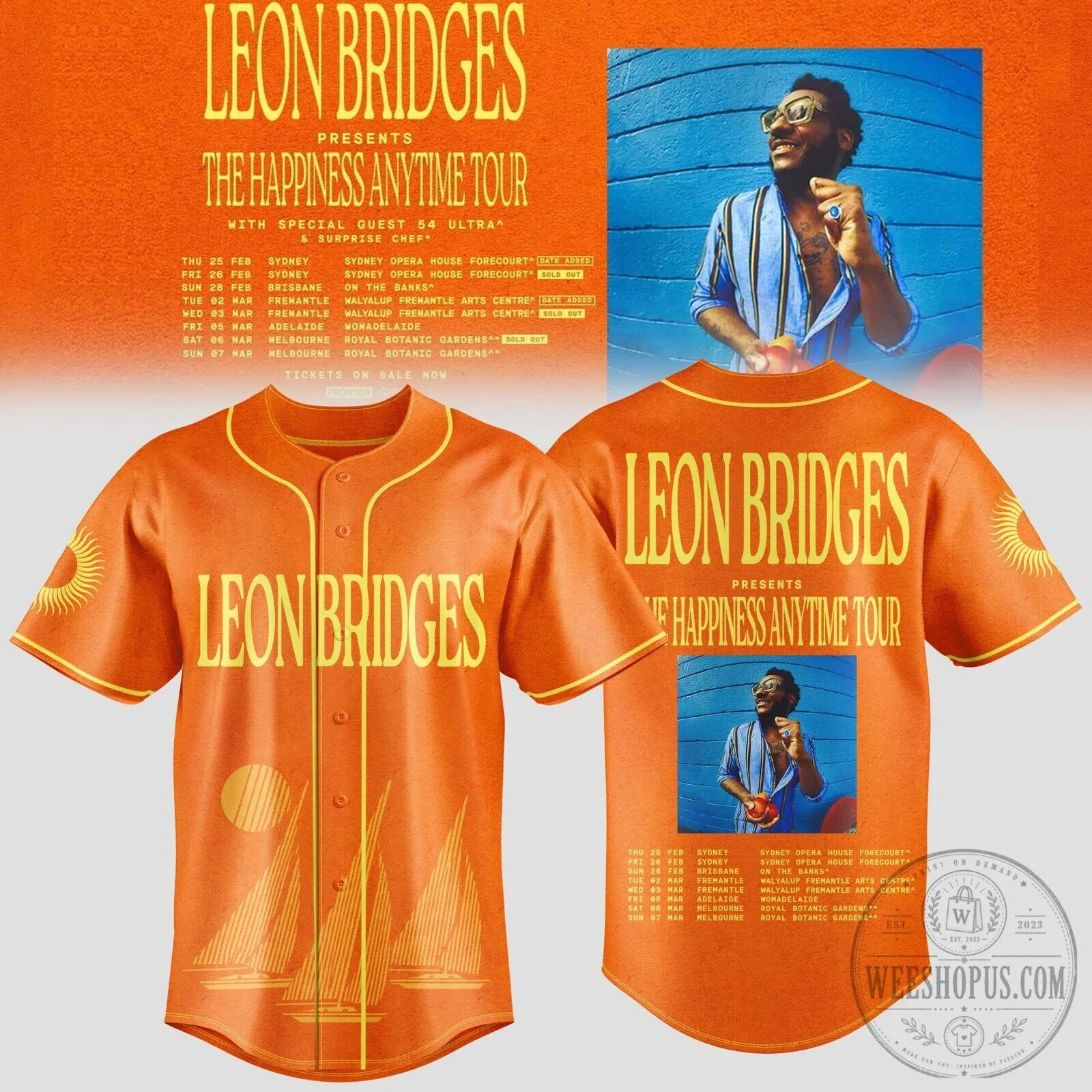 2027 Edition Baseball Jersey from Leon Bridges' The Happiness Anytime Tour