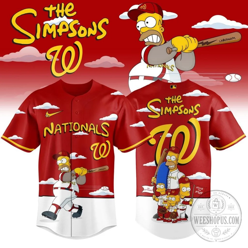 Washington Nationals The Simpsons Homer Simpson Baseball Jersey