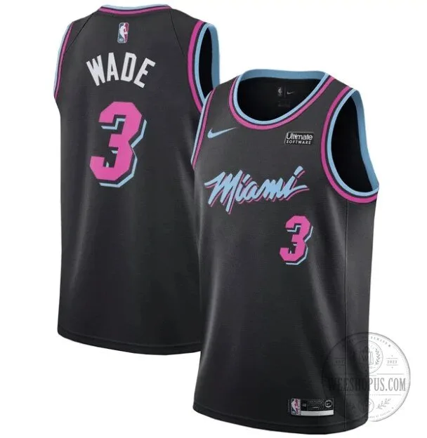Dwyane Wade Miami Heat Vice Nights City Edition Black Basketball Jersey 5 Dwyane Wade Miami Heat Vice Nights City Edition Black Basketball Jersey