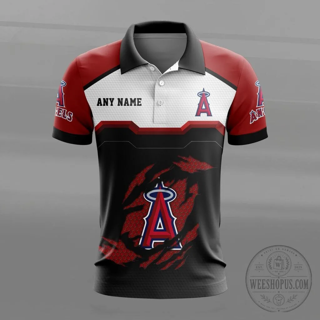 Los Angeles Angels Personalized Name MultiColor Polo Shirt