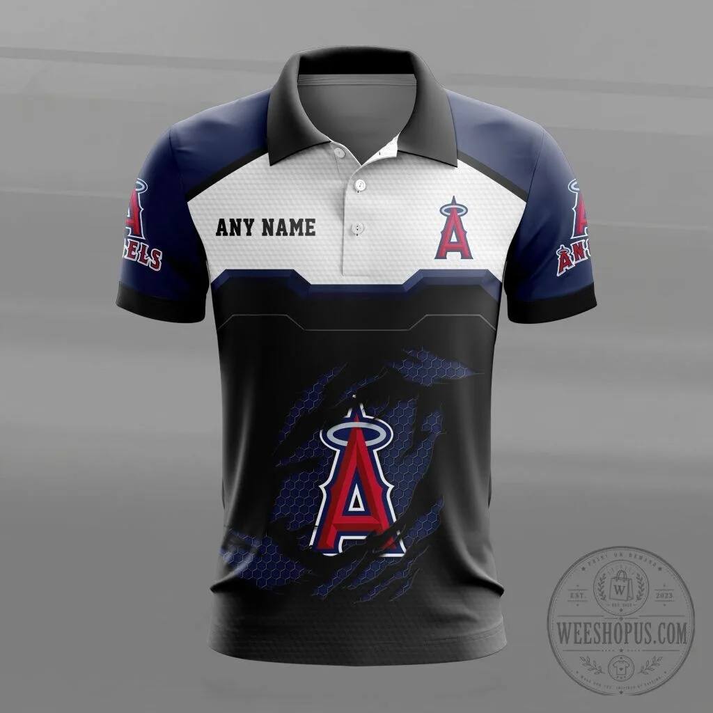 Los Angeles Angels Personalized Name MultiColor Polo Shirt 16 Los Angeles Angels Personalized Name MultiColor Polo Shirt