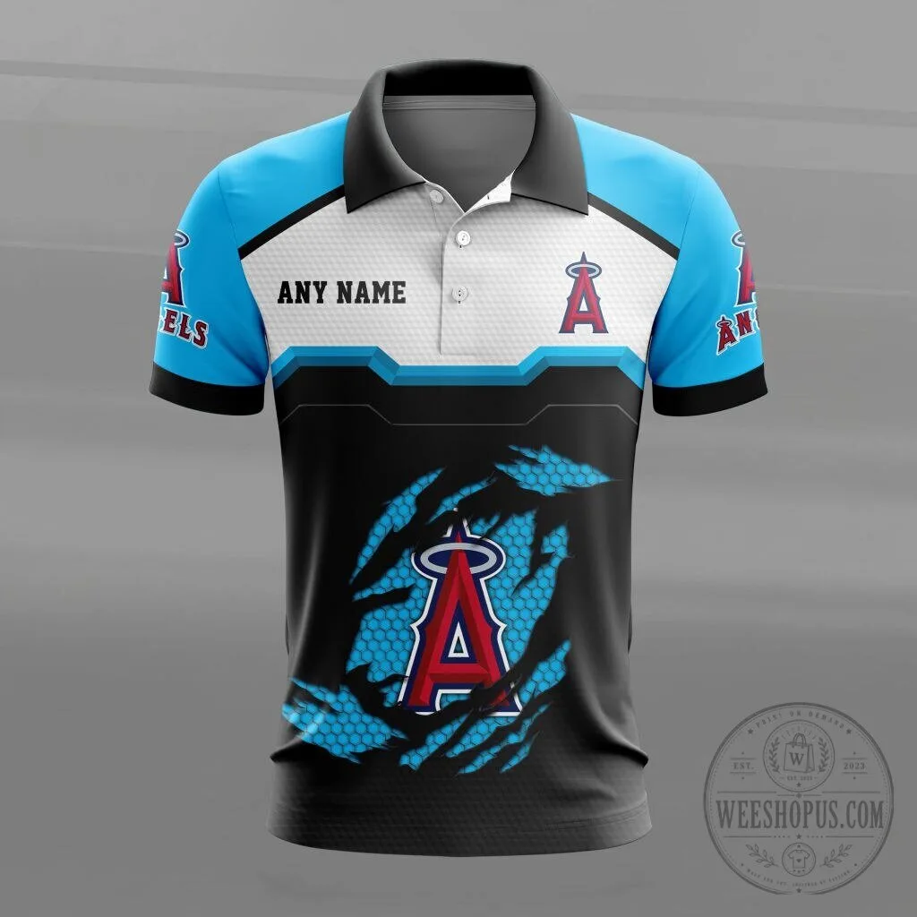 Los Angeles Angels Personalized Name MultiColor Polo Shirt 18 Los Angeles Angels Personalized Name MultiColor Polo Shirt