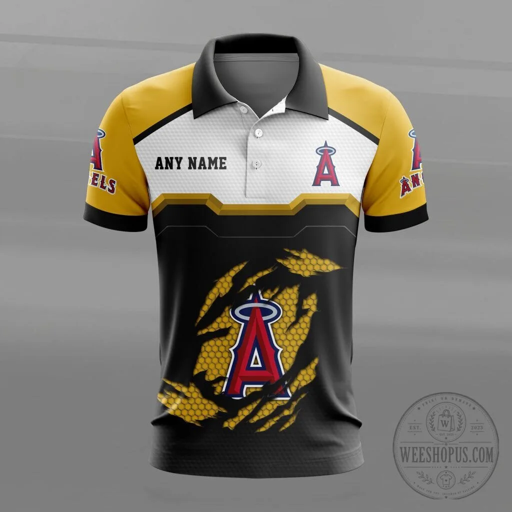 Los Angeles Angels Personalized Name MultiColor Polo Shirt 19 Los Angeles Angels Personalized Name MultiColor Polo Shirt