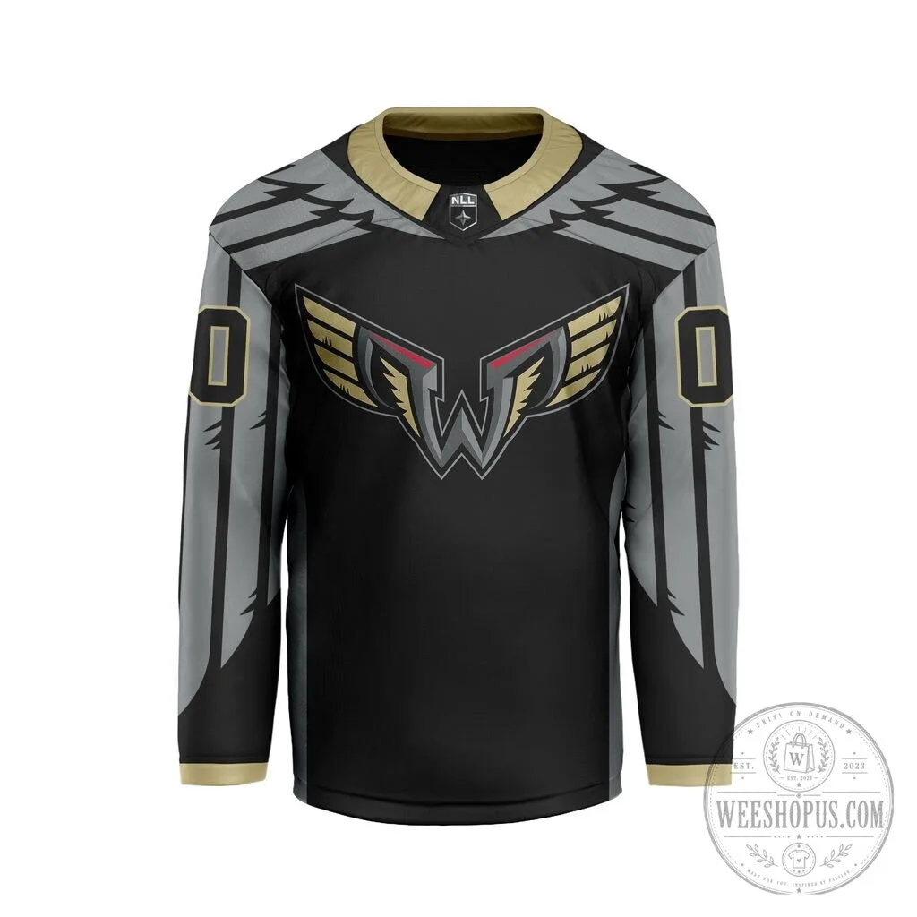 Philadelphia Wings National Lacrosse League Black and Gold Hockey Jersey
