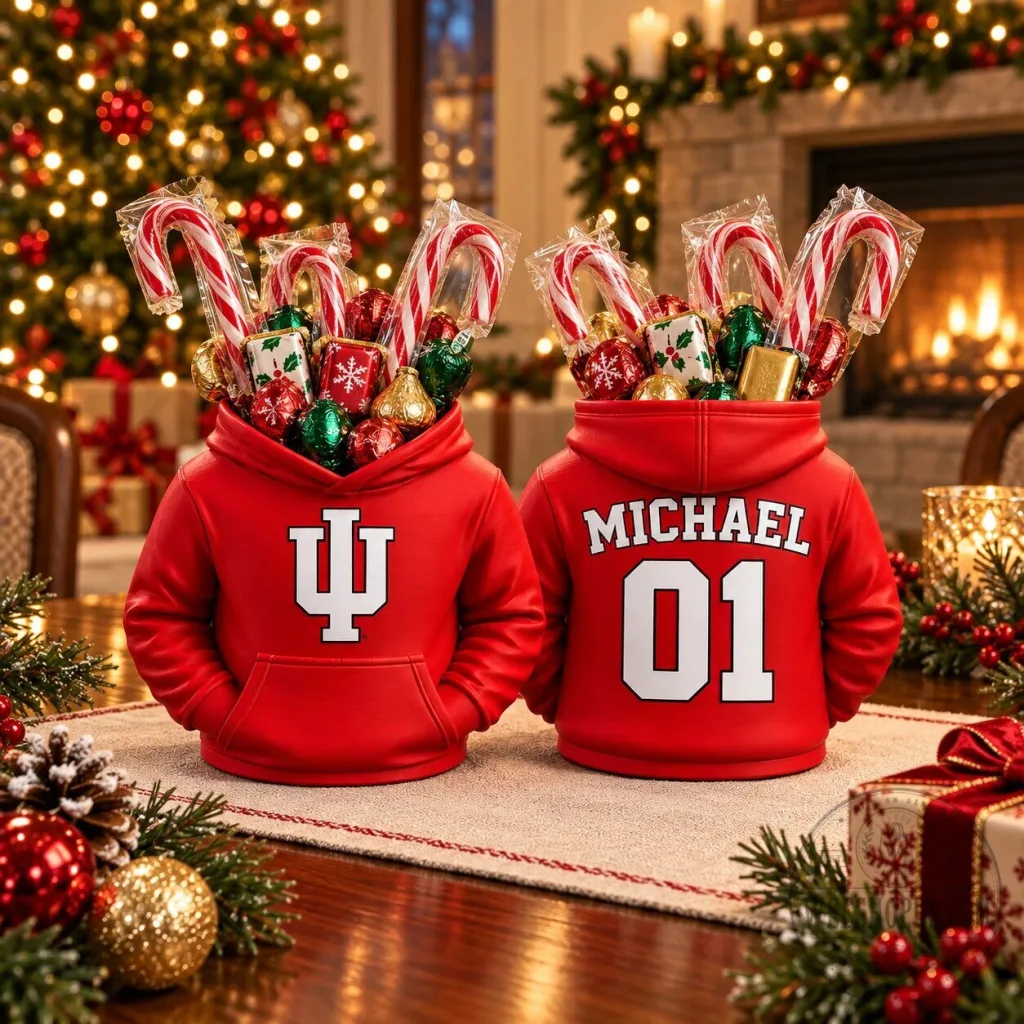 Indiana Hoosiers Personalized Hoodie Candy and Pen Holder Desk Organizer Indiana Hoosiers Personalized Hoodie Candy and Pen Holder Desk Organizer