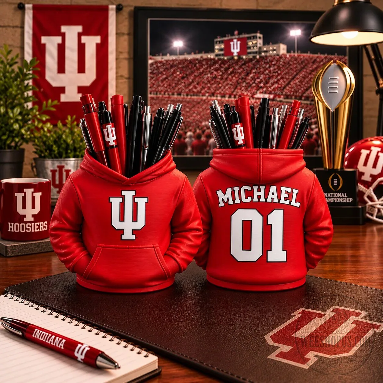 Indiana Hoosiers Personalized Hoodie Candy and Pen Holder Desk Organizer 9 Indiana Hoosiers Personalized Hoodie Candy and Pen Holder Desk Organizer