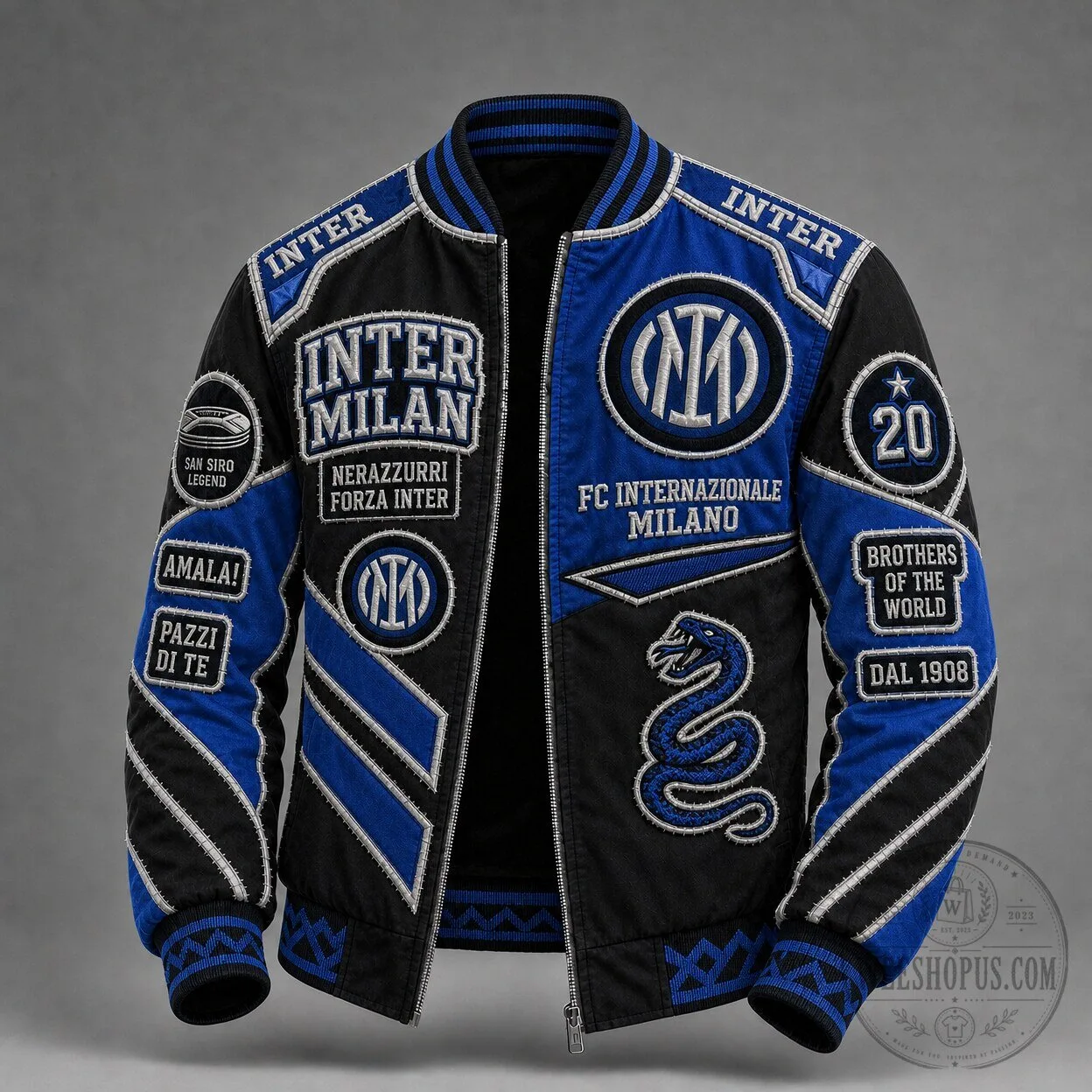 Inter Milan FC Internazionale Milano Nerazzurri Forza Inter Bomber Jacket 2 Inter Milan FC Internazionale Milano Nerazzurri Forza Inter Bomber Jacket