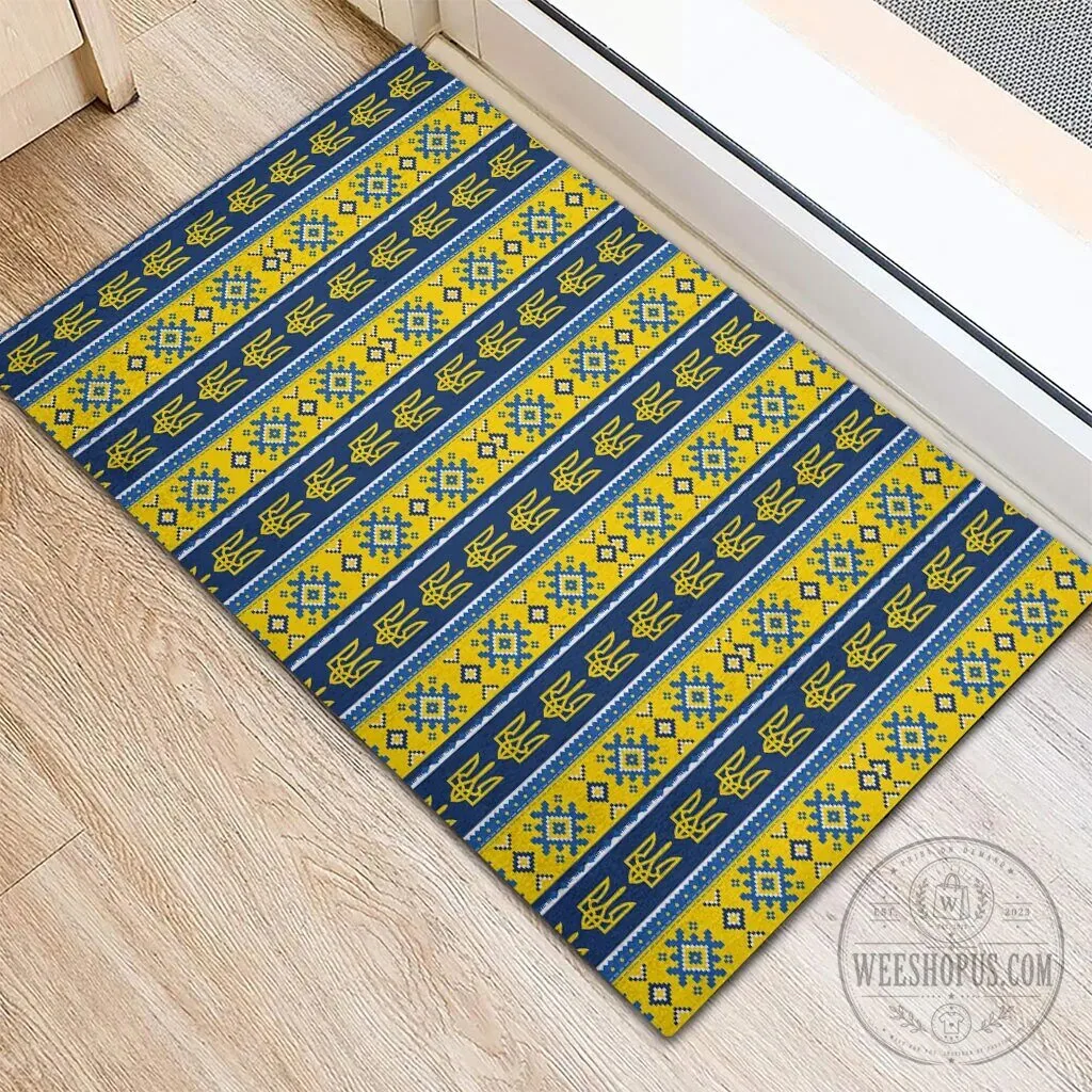 Ukrainian Trident Pattern Christmas Rubber Doormat 9 Ukrainian Trident Pattern Christmas Rubber Doormat
