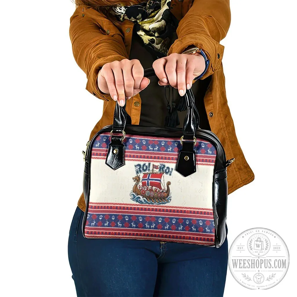 Norway Christmas Viking Ship Reindeer Pattern Shoulder Handbag 8 Norway Christmas Viking Ship Reindeer Pattern Shoulder Handbag