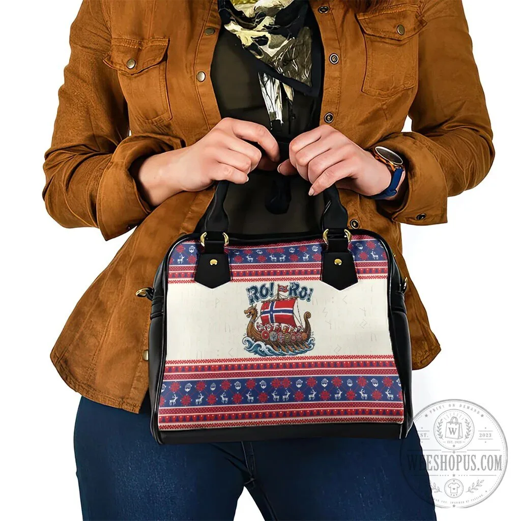 Norway Christmas Viking Ship Reindeer Pattern Shoulder Handbag 13 Norway Christmas Viking Ship Reindeer Pattern Shoulder Handbag
