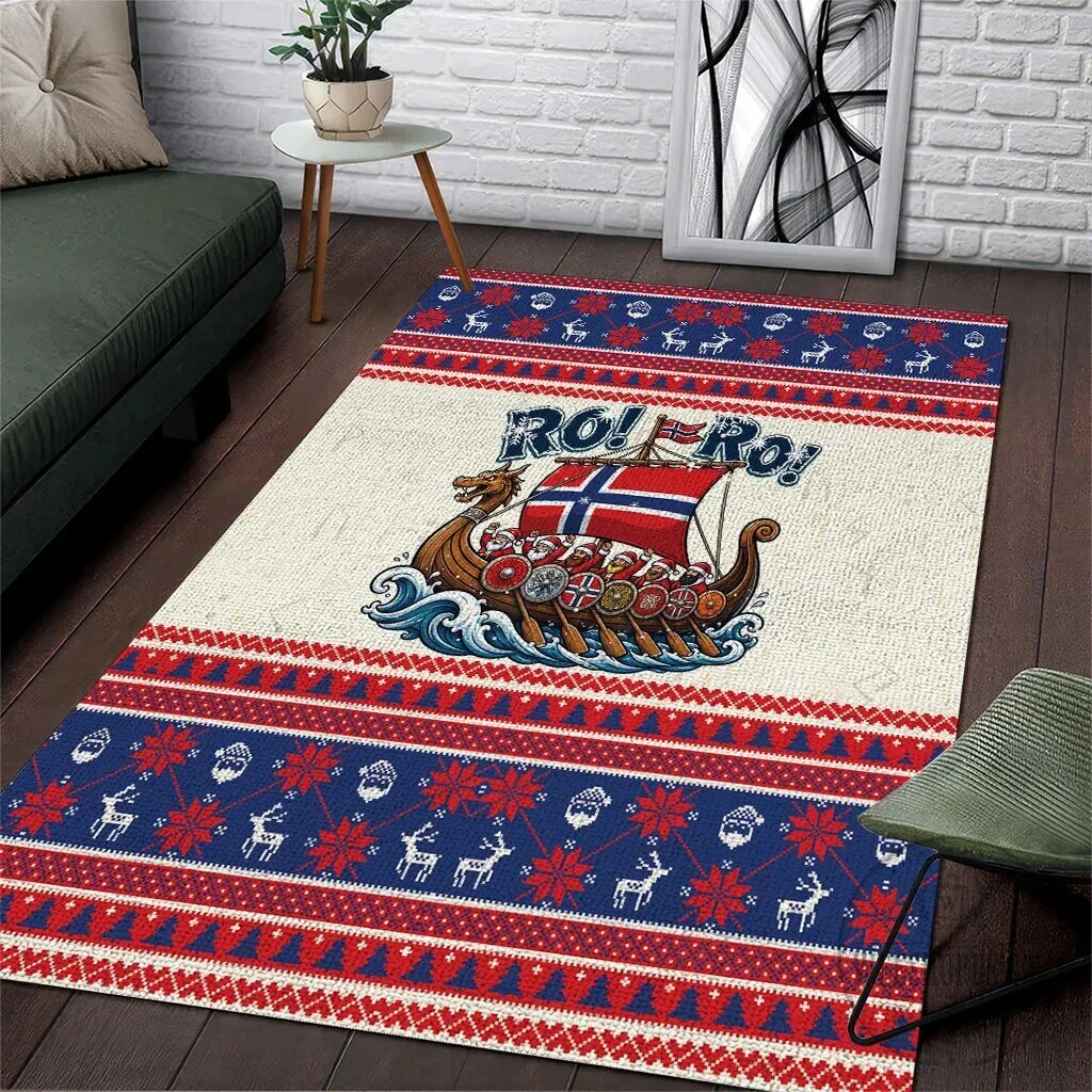 Norway Viking Ship Ro Ro Christmas Holiday Area Rug 2 Norway Viking Ship Ro Ro Christmas Holiday Area Rug