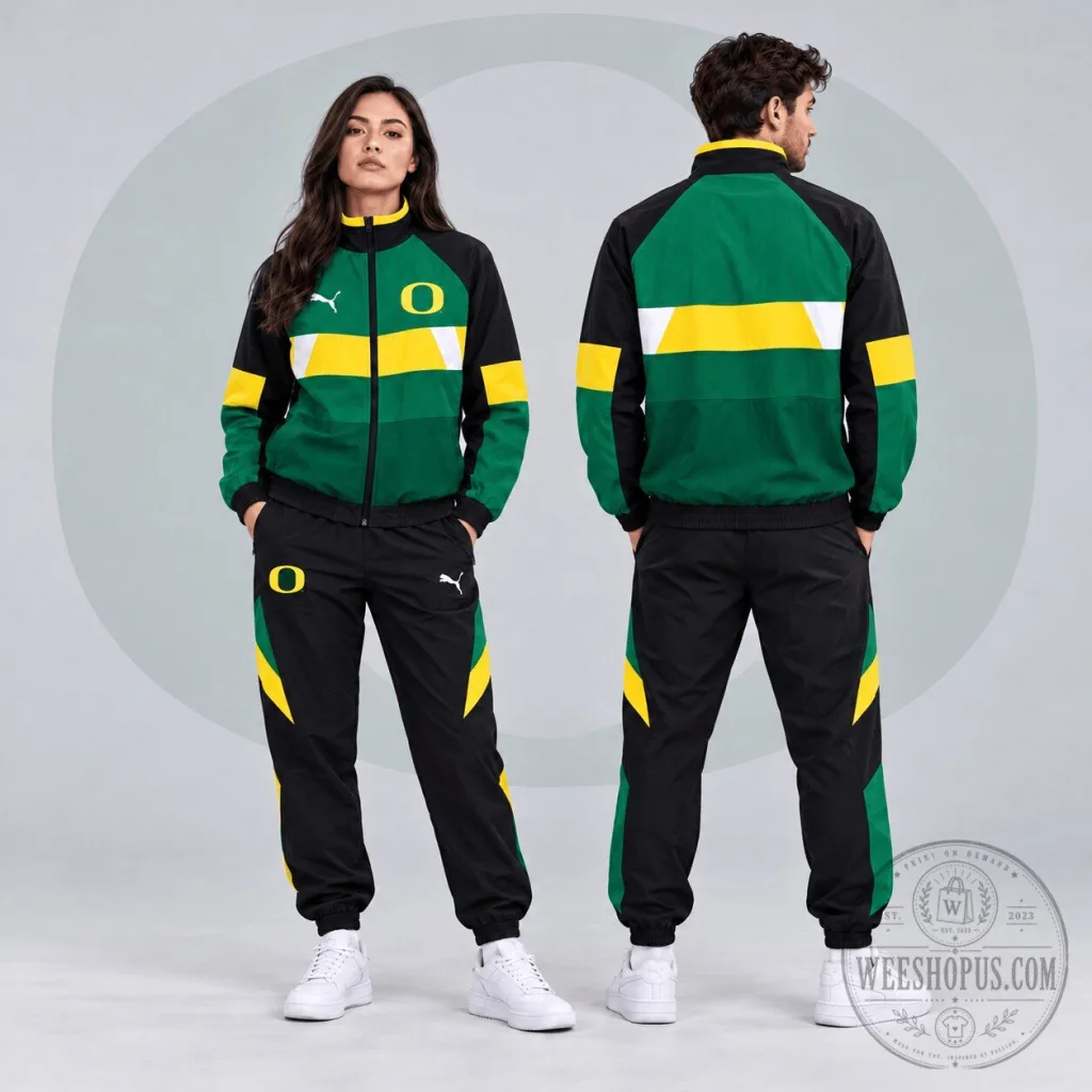 Oregon Ducks NCAA Colorblock Performance Tracksuit Jacket Oregon Ducks NCAA Colorblock Performance Tracksuit Jacket