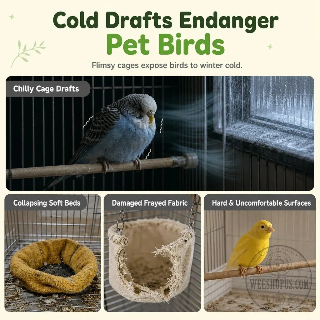 Cozy Warm Winter Bird Nest Hammock for Cage Decor, Hand-Woven Chenille 16 Cozy Warm Winter Bird Nest Hammock for Cage Decor, Hand-Woven Chenille