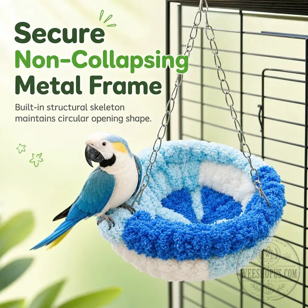 Cozy Warm Winter Bird Nest Hammock for Cage Decor, Hand-Woven Chenille 17 Cozy Warm Winter Bird Nest Hammock for Cage Decor, Hand-Woven Chenille