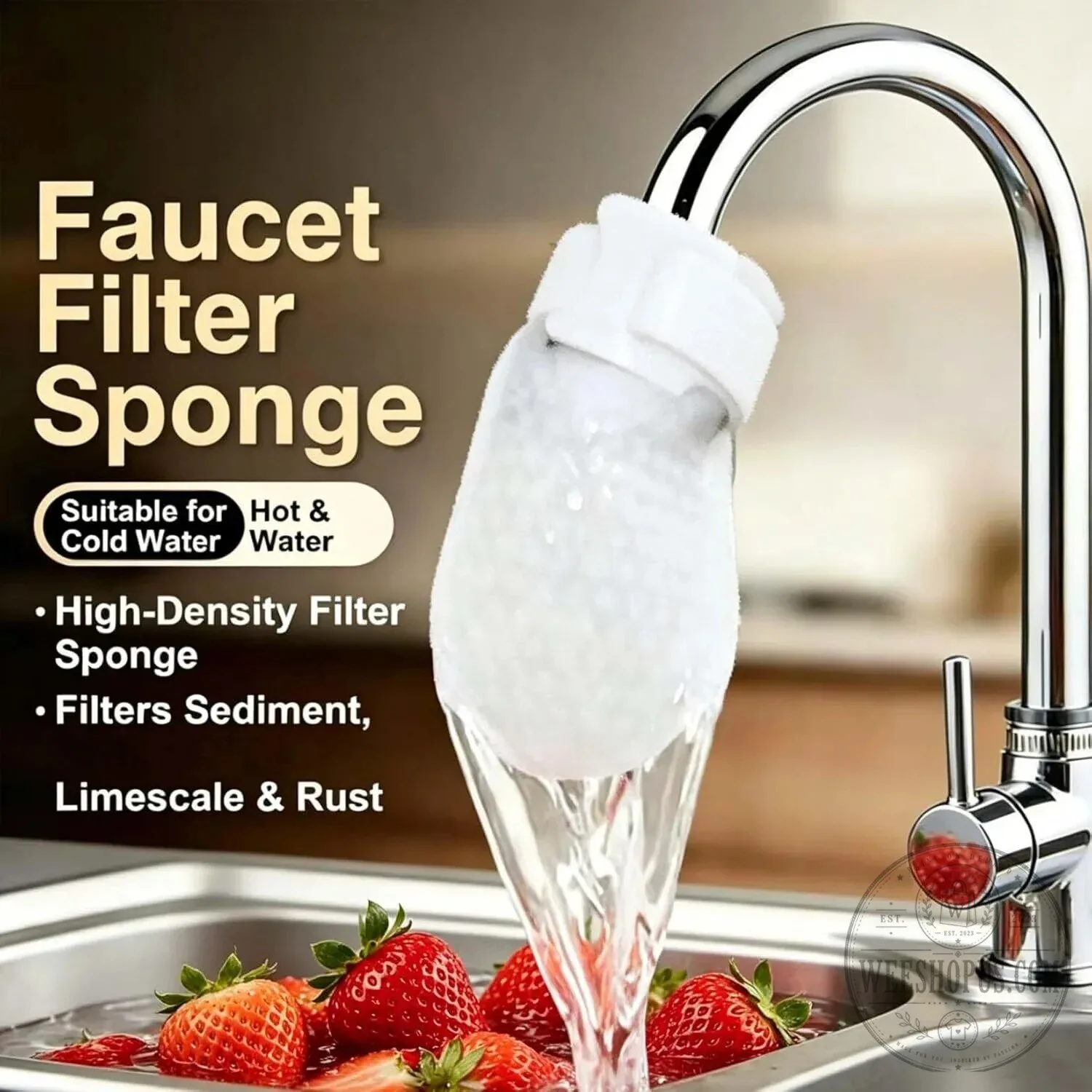 Faucet Water Filter Sponge for Hot and Cold Water Filtration 10 Faucet Water Filter Sponge for Hot and Cold Water Filtration