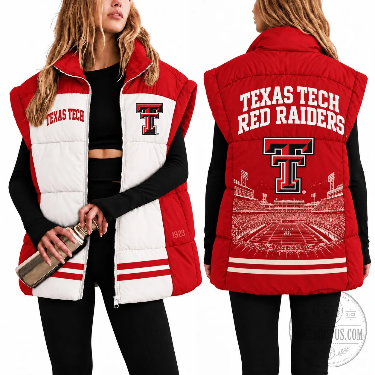 Texas Tech Red Raiders Women's Puffer Vest, Collegiate Team Apparel 5 Texas Tech Red Raiders Women