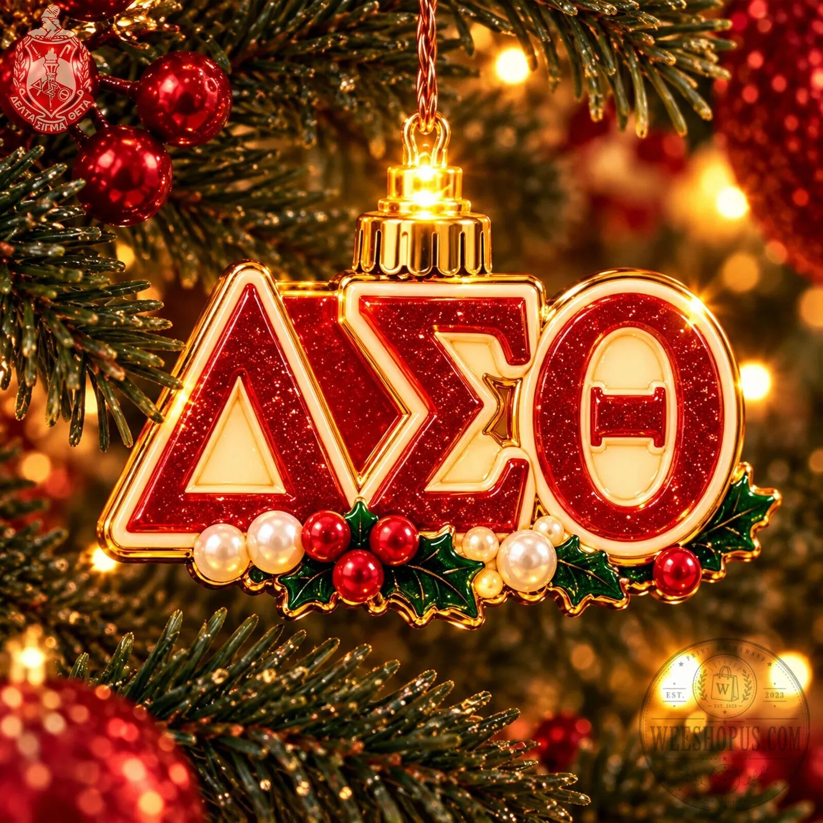 Delta Sigma Theta Holiday Ornament String Lights - Festive Christmas LED Decorations 8 Delta Sigma Theta Holiday Ornament String Lights - Festive Christmas LED Decorations