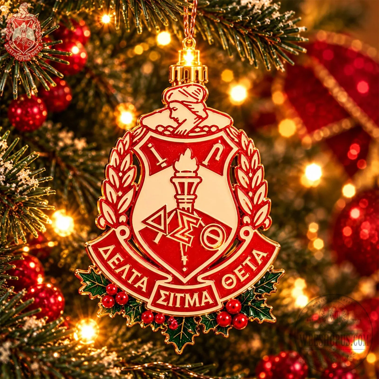 Delta Sigma Theta Holiday Ornament String Lights - Festive Christmas LED Decorations 9 Delta Sigma Theta Holiday Ornament String Lights - Festive Christmas LED Decorations